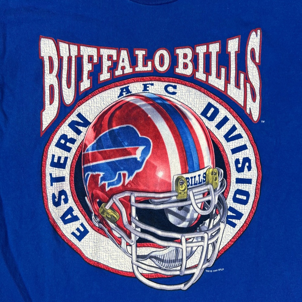 Vintage 1995 Buffalo Bills T-Shirt Mens Medium Blue Pro Player Single Stitch USA